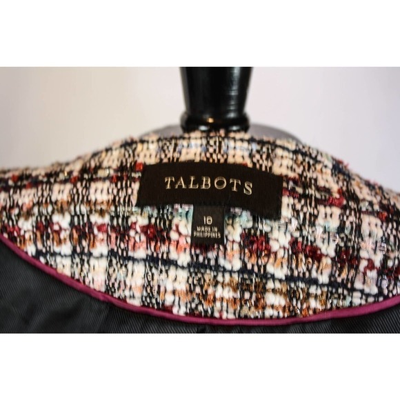Talbots Tweed Blazer Jacket Multicolor Open Front Size 10 - Picture 4 of 4